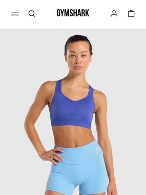 NWOT Gymshark Women's Lightweight High Support Sports Bra Size XS Blue Workout